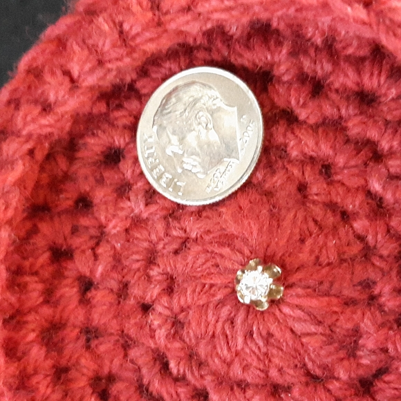 One .14ct Round Cut 3.25mm Diamond Earring - Picture 1 of 8